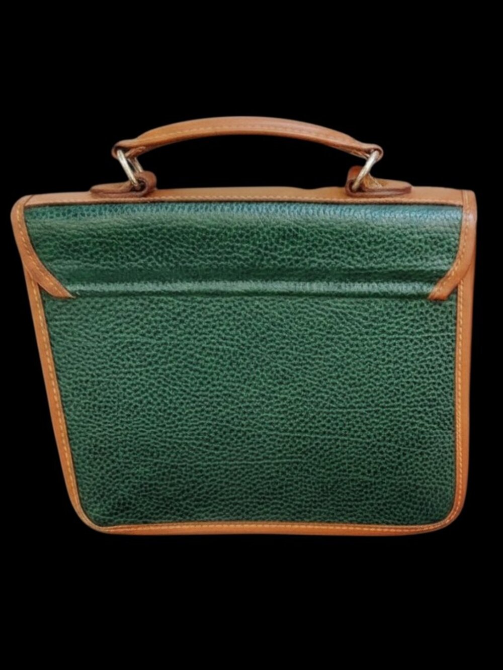 Dooney & Bourke Vintage Green Brown Pebbled Briefcase Style Bag - Picture 3 of 3